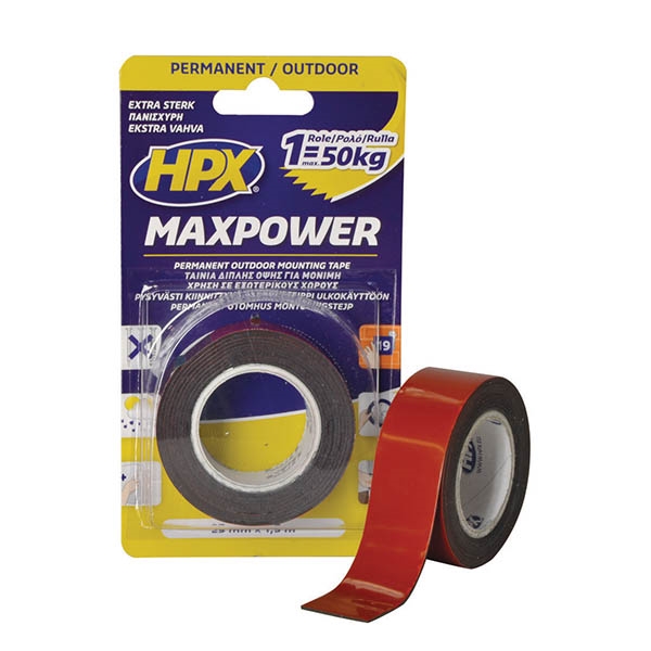 Μαύρη ταινία διπλής όψης Maxpower outdoor 25mm x 1,5m