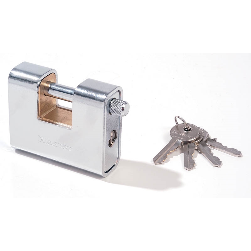 Λουκέτο τάκος επινικελωμένος 80mm με ατσάλινο λαιμό