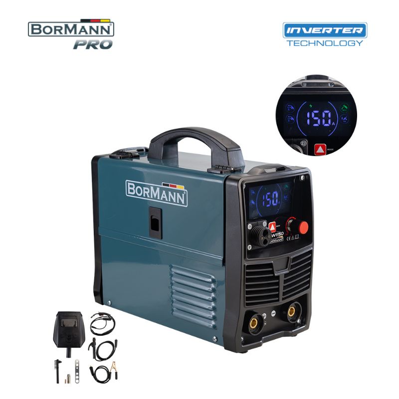 BORMANN Pro BIW1150 Ηλεκτροκόλληση MIG/MAG/TIG/MMA 150A,60%,No gas,450gr/1000gr Κουλούρα (0,8-1,0mm)