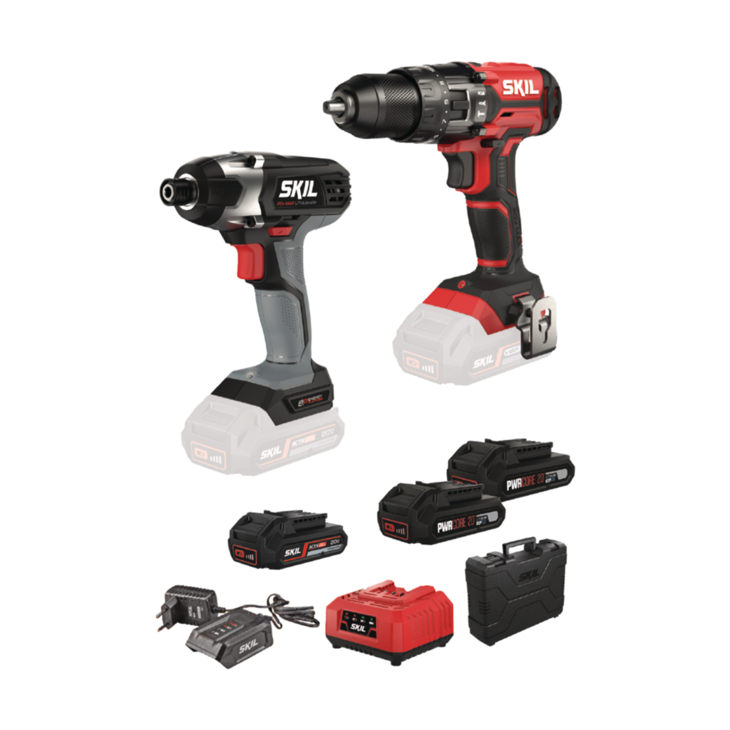 ΣΕΤ Κρουστικό Δραπανοκατσάβιδο 3020HB &amp; Κατσαβίδι Παλμικό 2905ΑΑ SKIL