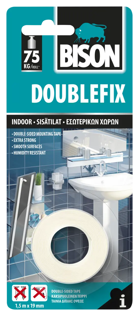 DOUBLEFIX INVISIBLE ΤΑΙΝΙΑ ΔΙΠΛΗΣ ΟΨΗΣ 1,5MX19MM BLISTER BISON