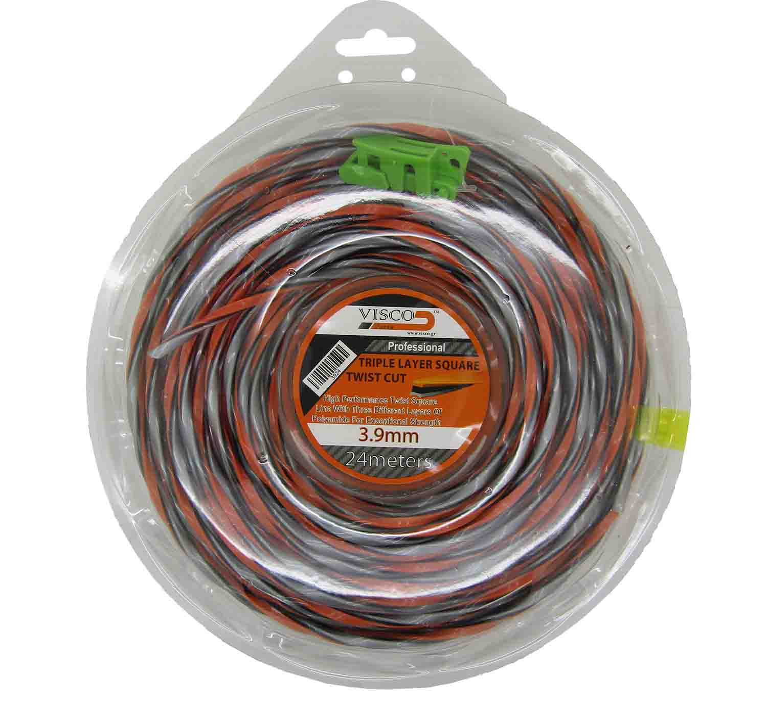 Μεσινέζα στριφτή τετράγωνη τριπλής επίστρωσης 3.9mm-24m VISCO