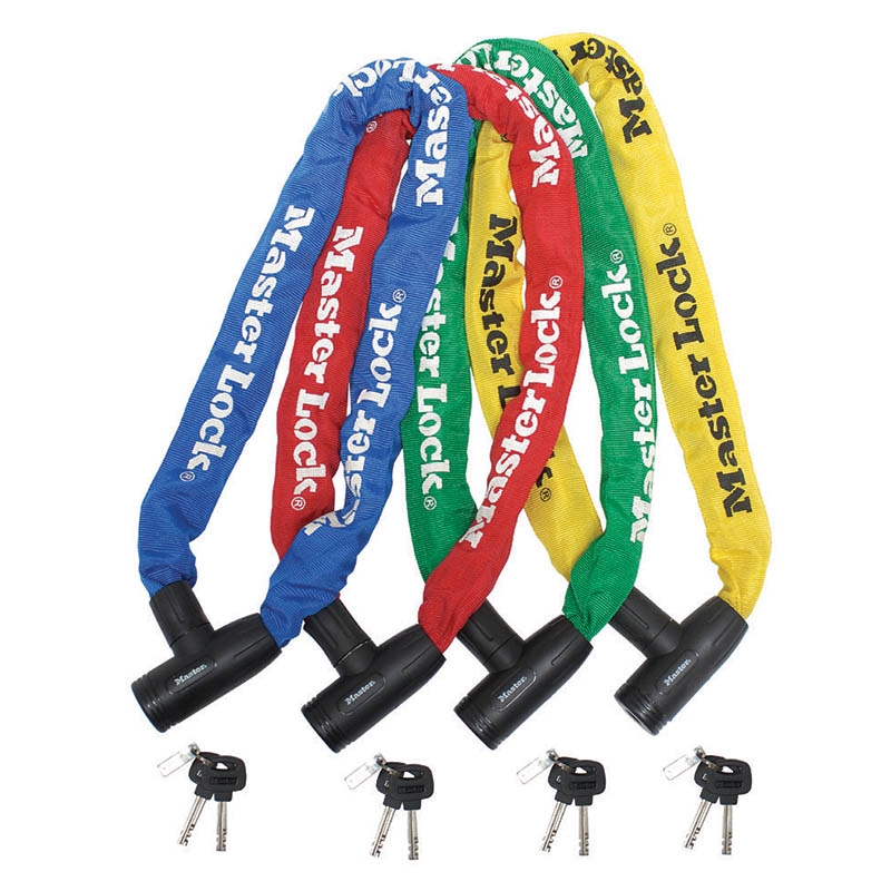 Ατσάλινη αλυσίδα με κλειδαριά σε διάφορα χρώματα 0,9m Φ8mm Master Lock