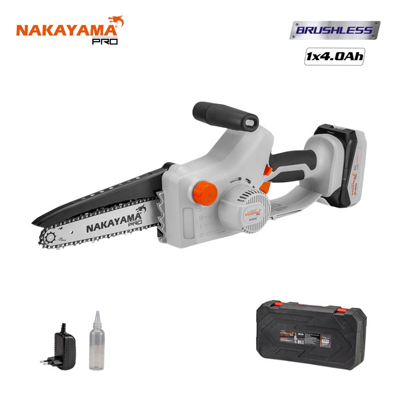 NAKAYAMA Pro EC1600 Κλαδευτικό Αλυσοπρίονο Μπαταρίας  21V, Brushless,Li-Ion, Λάμα 20cm, 1500gr