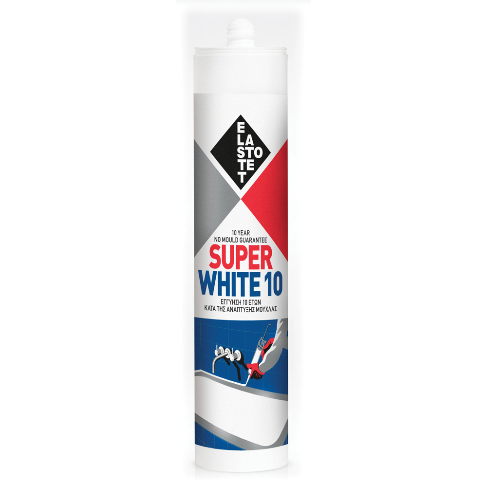 ELASTOTET SUPER WHITE 10 ΣΙΛΙΚΟΝΗ ΑΝΤΙΒΑΚΤΗΡΙΔΙΑΚΗ-ΑΝΤΙΜΟΥΧΛΙΚΗ 280ml - ΔΙΑΦΑΝΟ-ΧΡΩΜΑ